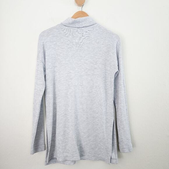 J. Crew Vintage Fleece Light Gray Stretch Knit Turtleneck Sweater Top S - Picture 7 of 9